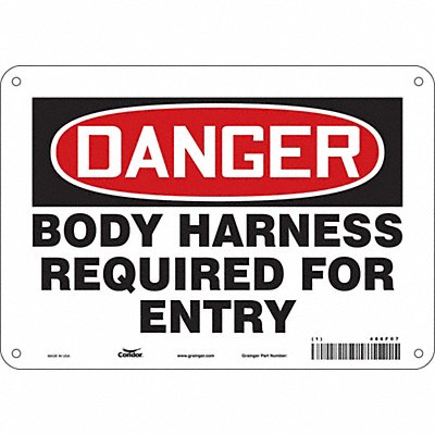 CONDOR 486F07 Safety Sign 7 in x 10 in Polyethylene