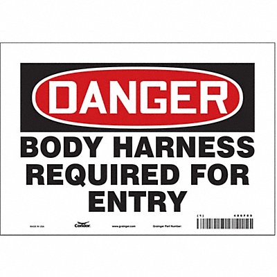 CONDOR 486F09 Safety Sign 7 in x 10 in Vinyl