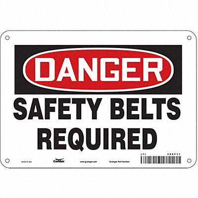 CONDOR 486F11 Safety Sign 7 in x 10 in Aluminum