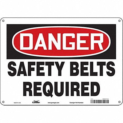 CONDOR 486F12 Safety Sign 10 in x 14 in Aluminum