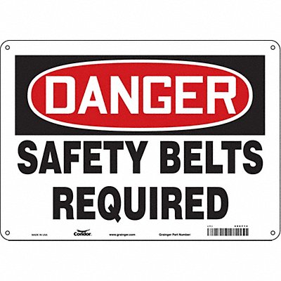 CONDOR 486F14 Safety Sign 10 in x 14 in Polyethylene