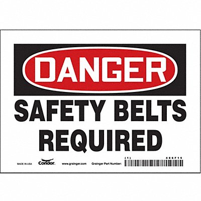 CONDOR 486F15 Safety Sign 5 in x 7 in Vinyl