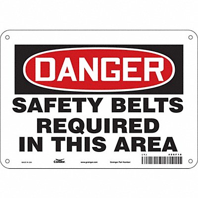 CONDOR 486F18 Safety Sign 7 in x 10 in Aluminum