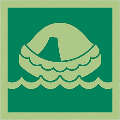 CONDOR 486F56 IMO Safety Sign 6inx6in Vinyl