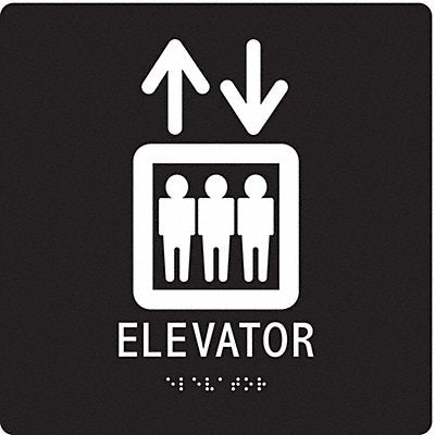 CONDOR 486G61 ADA Braille Facility Sign 8x8in Acrylic