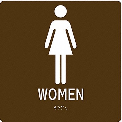 CONDOR 486G64 ADA Braille Facility Sign 8x8in Acrylic