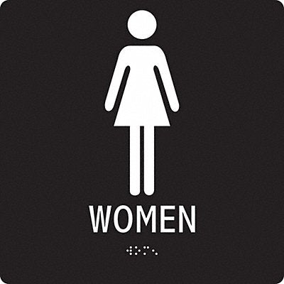 CONDOR 486G77 ADA Braille Facility Sign 8x8in Acrylic