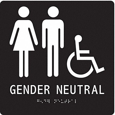 CONDOR 486G79 ADA Braille Facility Sign 8x8in Acrylic