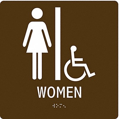 CONDOR 486G80 ADA Braille Facility Sign 8x8in Acrylic