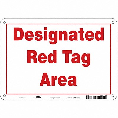 CONDOR 486N63 Safety Sign 7 in x 10 in Aluminum
