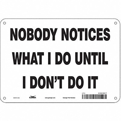 CONDOR 486N97 Safety Sign 7 in x 10 in Polyethylene