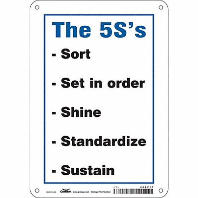 CONDOR 486P17 Safety Sign 10 inx7 in Aluminum