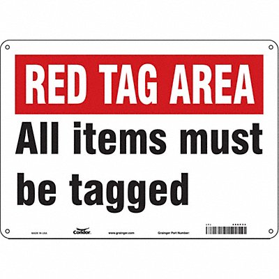 CONDOR 486P34 Safety Sign 10 in x 14 in Aluminum