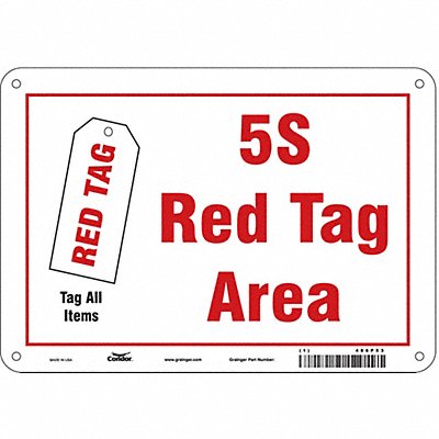 CONDOR 486P53 Safety Sign 7 in x 10 in Polyethylene