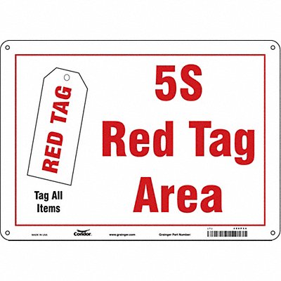 CONDOR 486P54 Safety Sign 10 inx14 in Polyethylene
