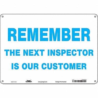 CONDOR 486P64 Safety Sign 10 in x 14 in Aluminum