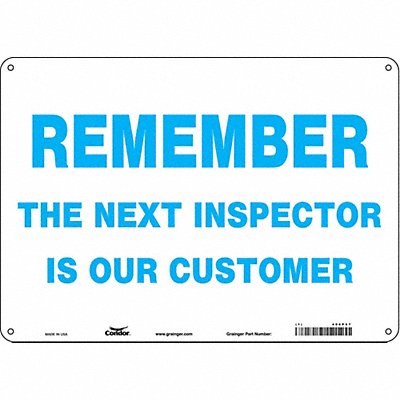 CONDOR 486P67 Safety Sign 10 inx14 in Polyethylene