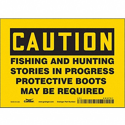 CONDOR 486P81 Safety Sign 5 in x 7 in Vinyl