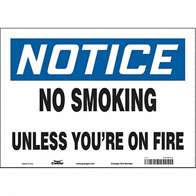 CONDOR 486R34 Safety Sign 10 in x 14 in Vinyl