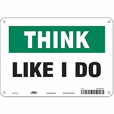 CONDOR 486R53 Safety Sign 7 in x 10 in Aluminum