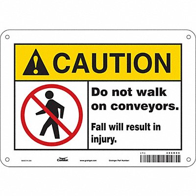 CONDOR 486R95 Safety Sign 7 in x 10 in Polyethylene