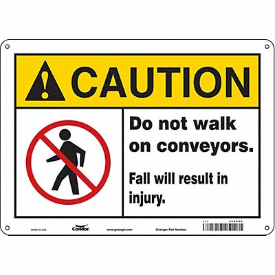 CONDOR 486R96 Safety Sign 10 in x 14 in Polyethylene