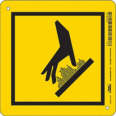 CONDOR 486R99 Safety Sign 7 in x 7 in Aluminum