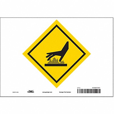 CONDOR 486T07 Safety Sign 7 in x 10 in Vinyl