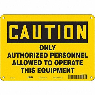 CONDOR 486T33 J9055 Safety Sign 7 in x 10 in Aluminum
