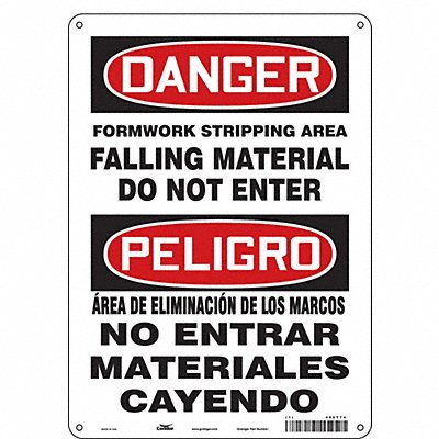 CONDOR 486T74 Safety Sign 14 inx10 in Aluminum