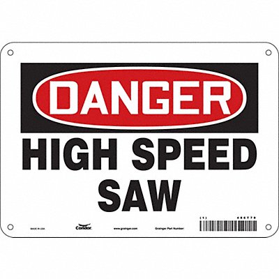CONDOR 486T79 Safety Sign 7 in x 10 in Aluminum