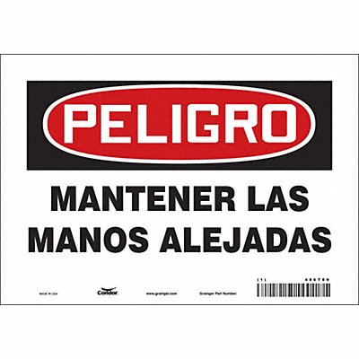 CONDOR 486T89 Safety Sign 7 in x 10 in Vinyl