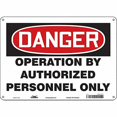 CONDOR 486T92 Safety Sign 10 in x 14 in Aluminum