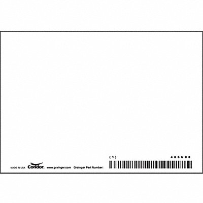 CONDOR 486U08 Safety Sign 3 1/2 in x 5 in Aluminum
