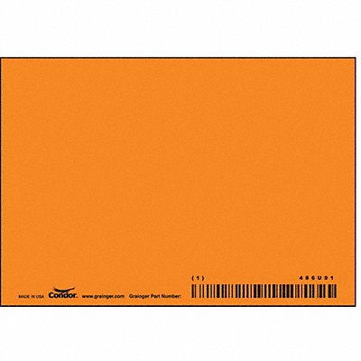 CONDOR 486U91 Safety Sign 3.5in x 5in Polyethylene