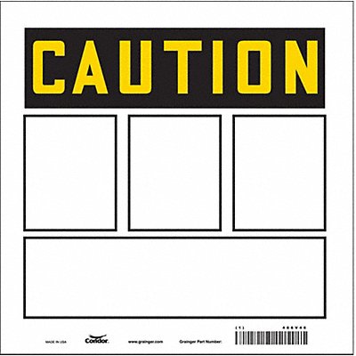 CONDOR 486V46 Safety Sign 10 in x 10 in Vinyl