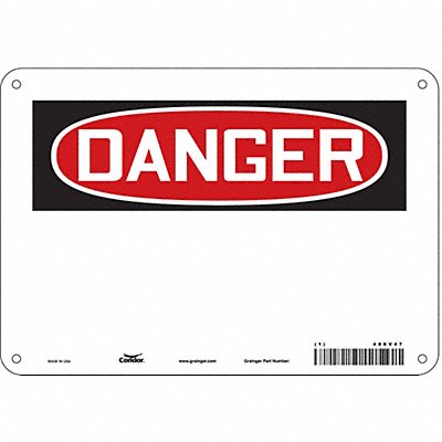 CONDOR 486V47 Safety Sign 7 in x 10 in Aluminum