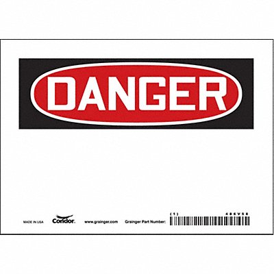 CONDOR 486V58 Safety Sign 5 inx7 in Vinyl