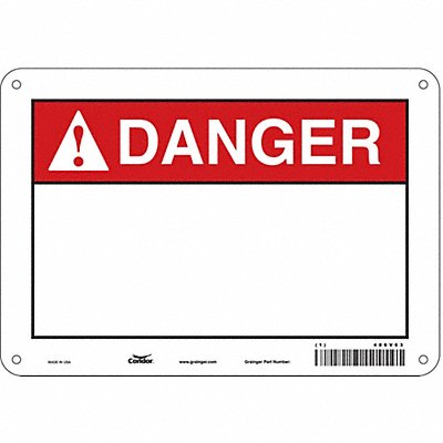 CONDOR 486V63 Safety Sign 7 in x 10 in Aluminum