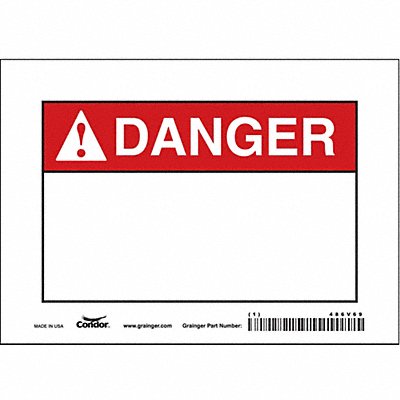 CONDOR 486V69 Safety Sign 5 in x 7 in Vinyl
