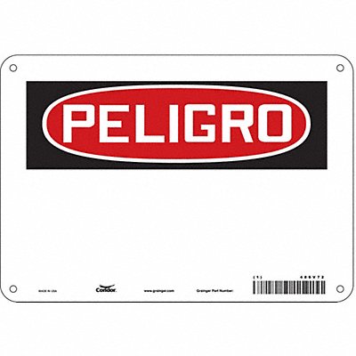CONDOR 486V72 Safety Sign 7 in x 10 in Aluminum