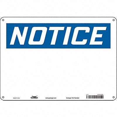 CONDOR 486V86 Safety Sign 10 inx14 in Aluminum