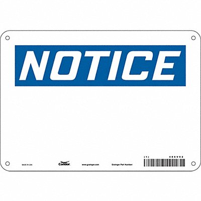 CONDOR 486V92 Safety Sign 7 inx10 in Polyethylene