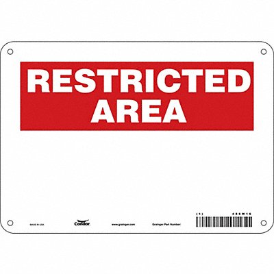 CONDOR 486W16 Safety Sign 7 in x 10 in Aluminum