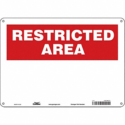CONDOR 486W22 Safety Sign 10 inx14 in Polyethylene