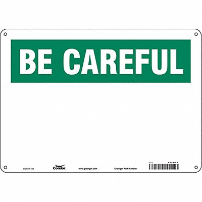 CONDOR 486W57 Safety Sign 10 in x 14 in Aluminum