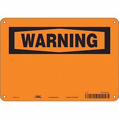 CONDOR 486W64 Safety Sign 7 in x 10 in Aluminum