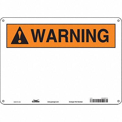 CONDOR 486W73 Safety Sign 10 inx14 in Aluminum