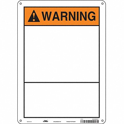 CONDOR 486W91 Safety Sign 14 inx10 in Polyethylene