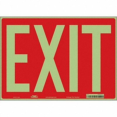 CONDOR 486X37 Safety Sign 10 inx14 in Glow Vinyl